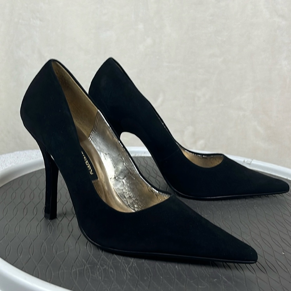 Chinese Laundry Black Pointed Toe Velvet Pumps/Heels Women's Size 8.5M 4.5" heel